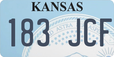 KS license plate 183JCF