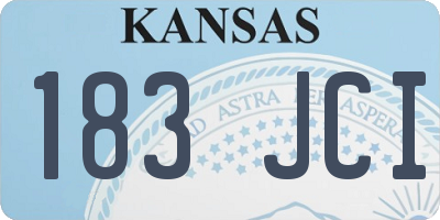 KS license plate 183JCI