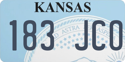 KS license plate 183JCO