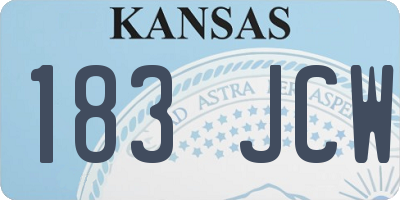 KS license plate 183JCW