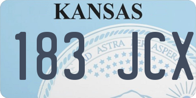 KS license plate 183JCX