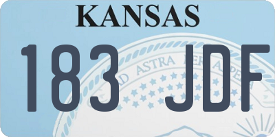 KS license plate 183JDF