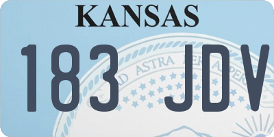 KS license plate 183JDV