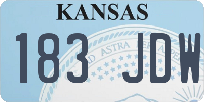 KS license plate 183JDW