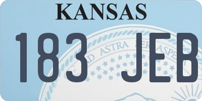 KS license plate 183JEB