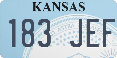 KS license plate 183JEF