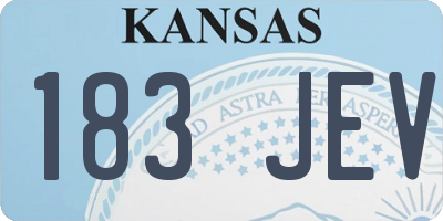 KS license plate 183JEV