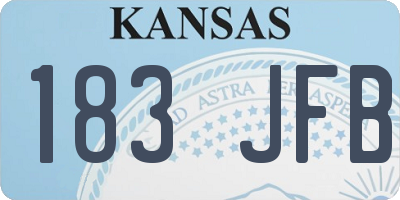 KS license plate 183JFB