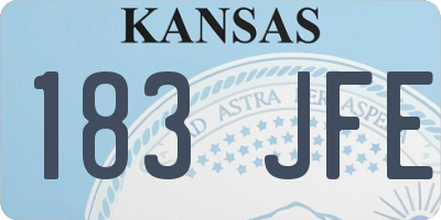 KS license plate 183JFE