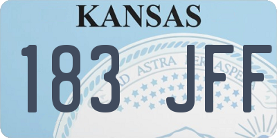 KS license plate 183JFF