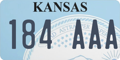 KS license plate 184AAA