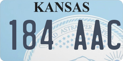 KS license plate 184AAC