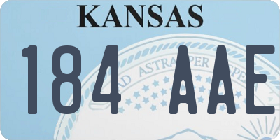 KS license plate 184AAE