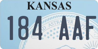 KS license plate 184AAF