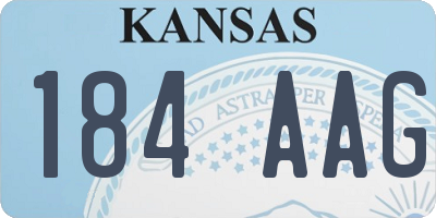 KS license plate 184AAG