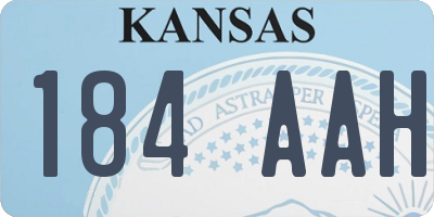 KS license plate 184AAH