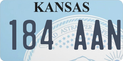 KS license plate 184AAN