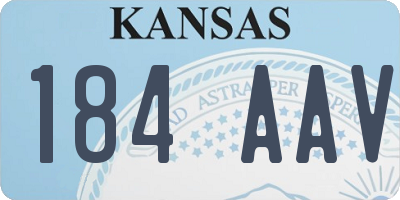 KS license plate 184AAV