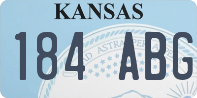 KS license plate 184ABG