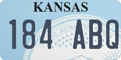 KS license plate 184ABQ
