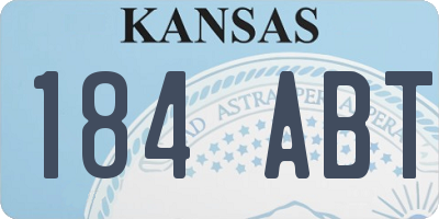 KS license plate 184ABT