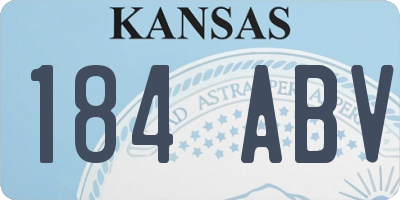 KS license plate 184ABV