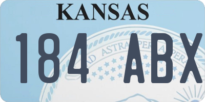 KS license plate 184ABX