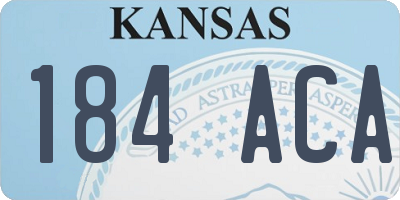 KS license plate 184ACA