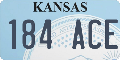 KS license plate 184ACE