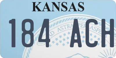 KS license plate 184ACH