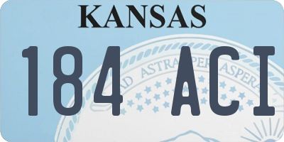 KS license plate 184ACI