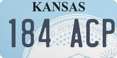 KS license plate 184ACP