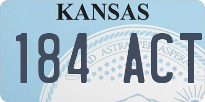 KS license plate 184ACT