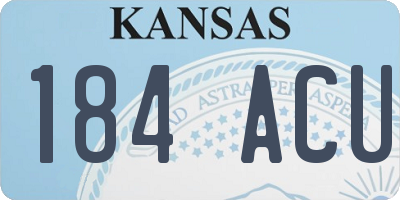 KS license plate 184ACU