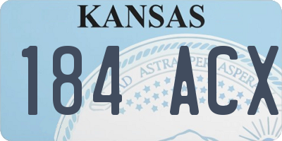 KS license plate 184ACX