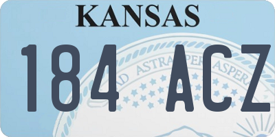 KS license plate 184ACZ
