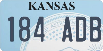 KS license plate 184ADB