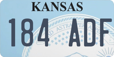KS license plate 184ADF