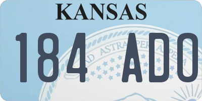 KS license plate 184ADO