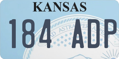 KS license plate 184ADP