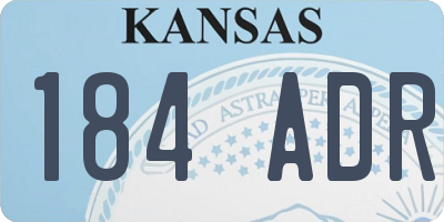 KS license plate 184ADR