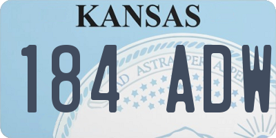 KS license plate 184ADW