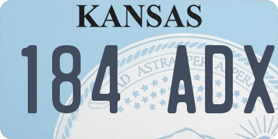 KS license plate 184ADX