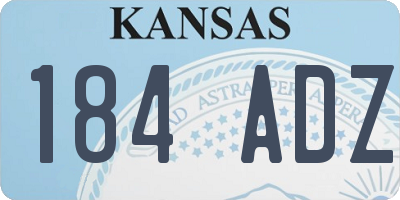 KS license plate 184ADZ