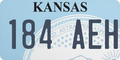 KS license plate 184AEH
