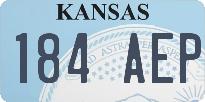 KS license plate 184AEP