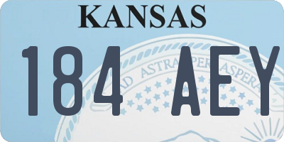 KS license plate 184AEY