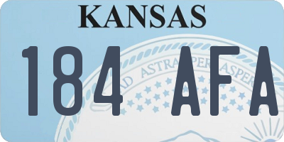 KS license plate 184AFA
