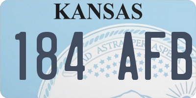 KS license plate 184AFB