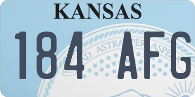 KS license plate 184AFG